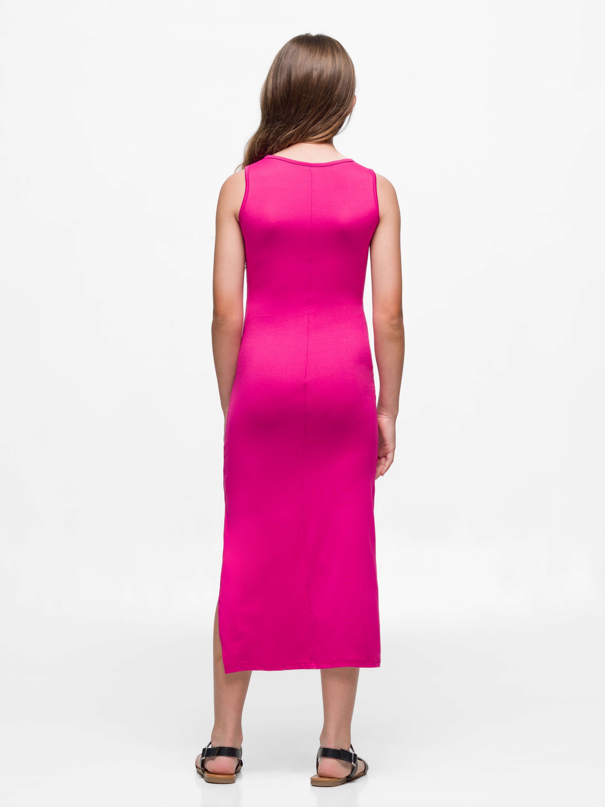 Girls Side Slit Maxi Dress Machine Washable