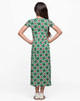 24sevenkid Girls Short Sleeve Green Maxi Dress