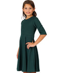 24seven Comfort Apparel Knee Length Fit and Flare Girls Comfortable Party Dress