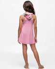 24seven Comfort Apparel Pink Sleeveless Knee Length Hooded Girls Dress