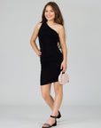 24seven Comfort Apparel Girls One Shoulder Party Mini Dress