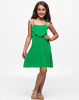 24sevenkid Girls Shimmery Spaghetti Strap Knee Length Dress