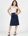 Girls Casual Solid Color Elastic Waist A Line Skirt