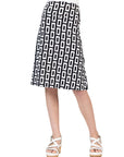 24sevenkid Black and White Girls Knee Length Skirt