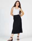 24seven Comfort Apparel Elastic Waistline Girls Maxi Skirt