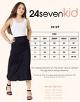 24seven Comfort Apparel Elastic Waistline Girls Maxi Skirt