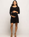 Maternity Three Quarter Sleeve A Line Knee Length Dress