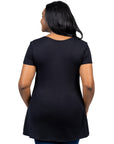 Short Sleeve Plus Size V Neck Tunic T Shirt