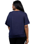Plus Size Short Sleeve Loose Fitting Dolman Top