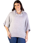 Plus Size Cowl Neck Dolman Sleeve Sweater Top