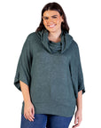 Plus Size Cowl Neck Dolman Sleeve Sweater Top