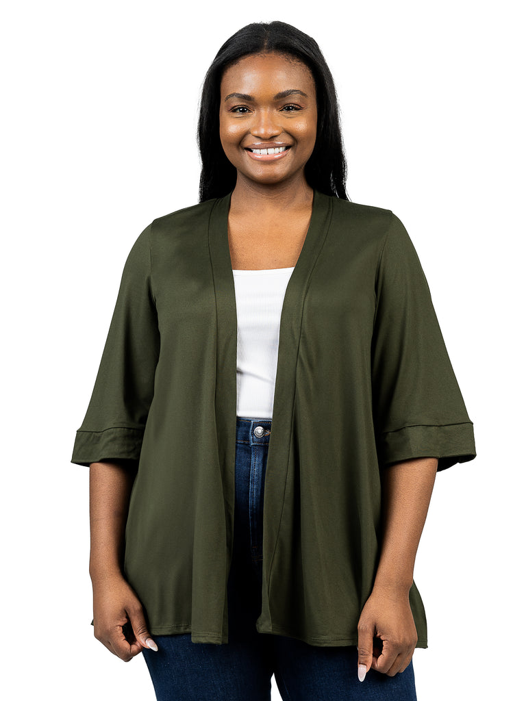 Elbow sleeve cardigan plus size outlet