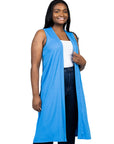 Long Sleeveless Plus Size Cardigan Vest