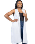 Long Sleeveless Plus Size Cardigan Vest