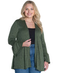 Knit Bell Sleeve Plus Size Open Cardigan