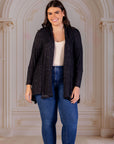 Plus Size Open Front Long Sleeve High Low Cozy Cardigan
