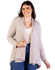 Plus Size Open Front Long Sleeve High Low Cozy Cardigan