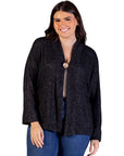 Plus Size Single Button Front Long Sleeve Womens Cardigan