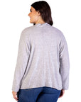 Plus Size Single Button Front Long Sleeve Womens Cardigan