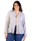 Plus Size Single Button Front Long Sleeve Womens Cardigan