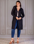 Plus Size Knee Length Long Sleeve Hooded Womens Cardigan Shrug