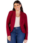 Plus Size Curved Hem Open Front Long Womens Bolero Shrug