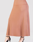 Womens Comfortable Fit Elastic Waist Plus Size Maxi Skirt