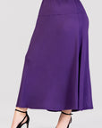 Womens Comfortable Fit Elastic Waist Plus Size Maxi Skirt