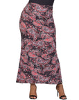 Plus Size Paisley Print Fold Over Waist Maxi Skirt