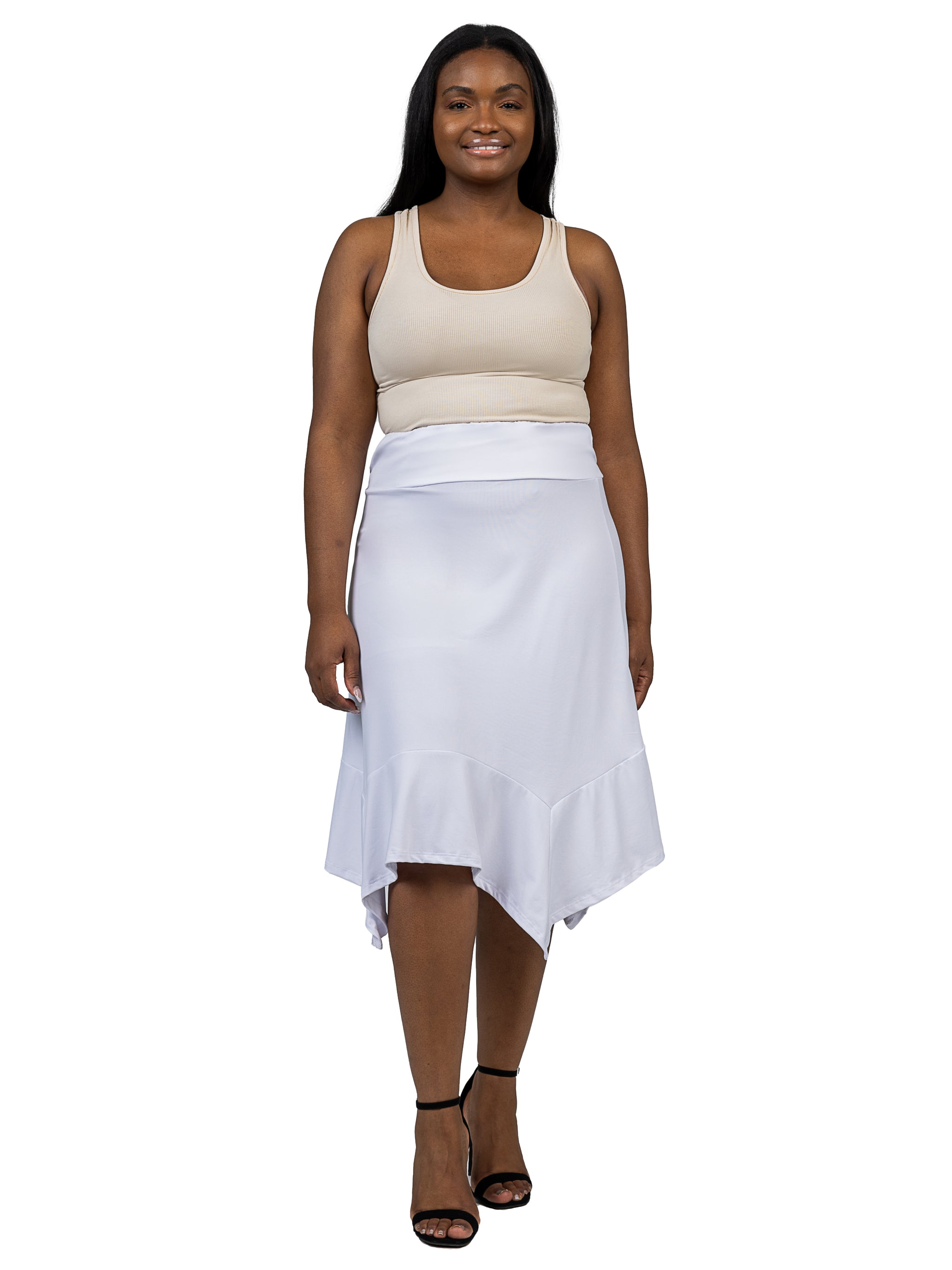 Elastic waist handkerchief skirt outlet