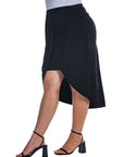 Solid Color Knee Length Plus Size Tulip Skirt