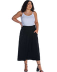 Foldover Plus Size Maxi Skirt With Pockets