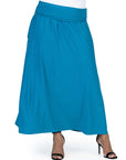 Foldover Plus Size Maxi Skirt With Pockets