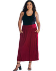 Foldover Plus Size Maxi Skirt With Pockets