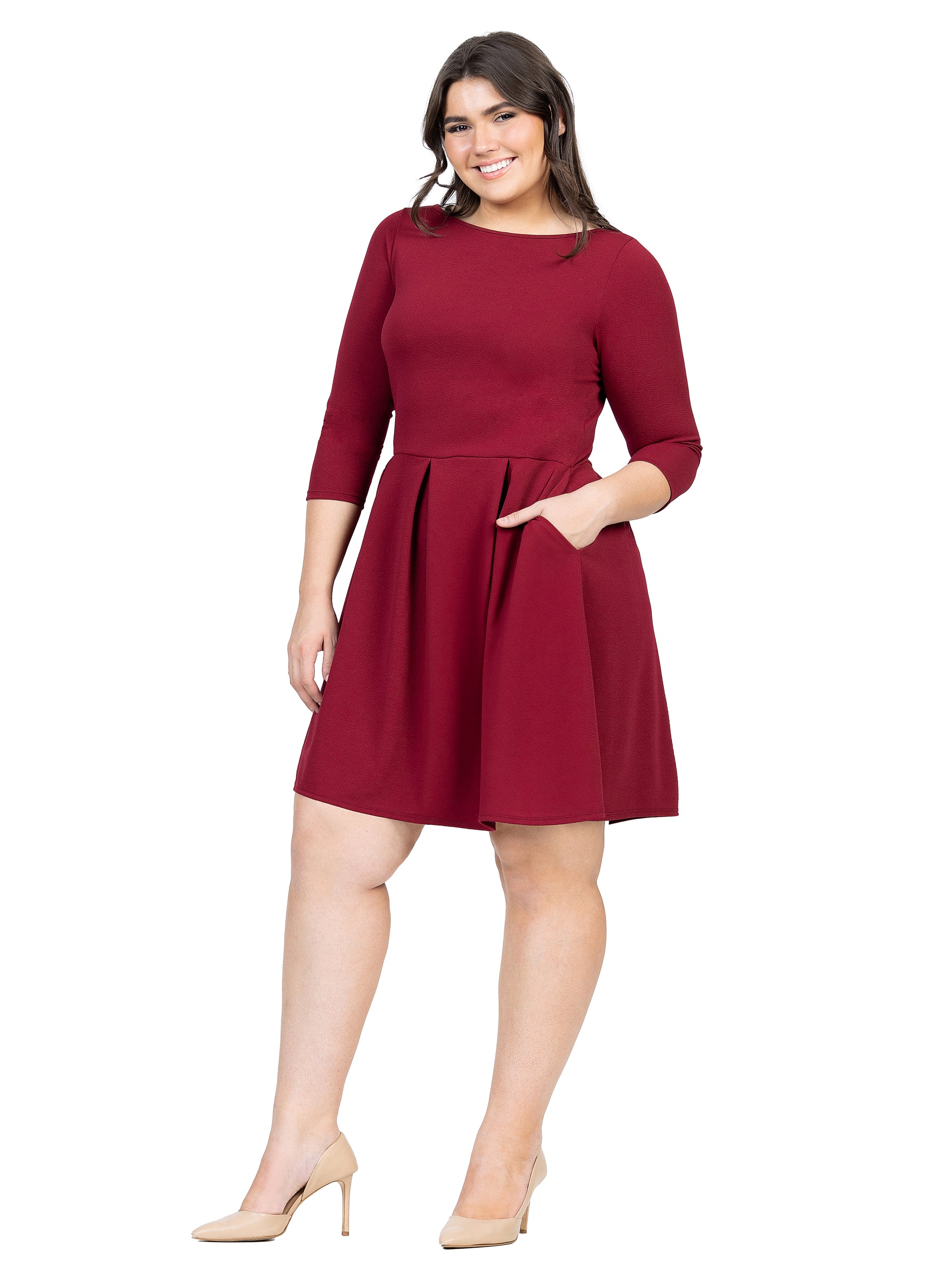 Perfect Fit and Flare Plus Size Pocket Dress