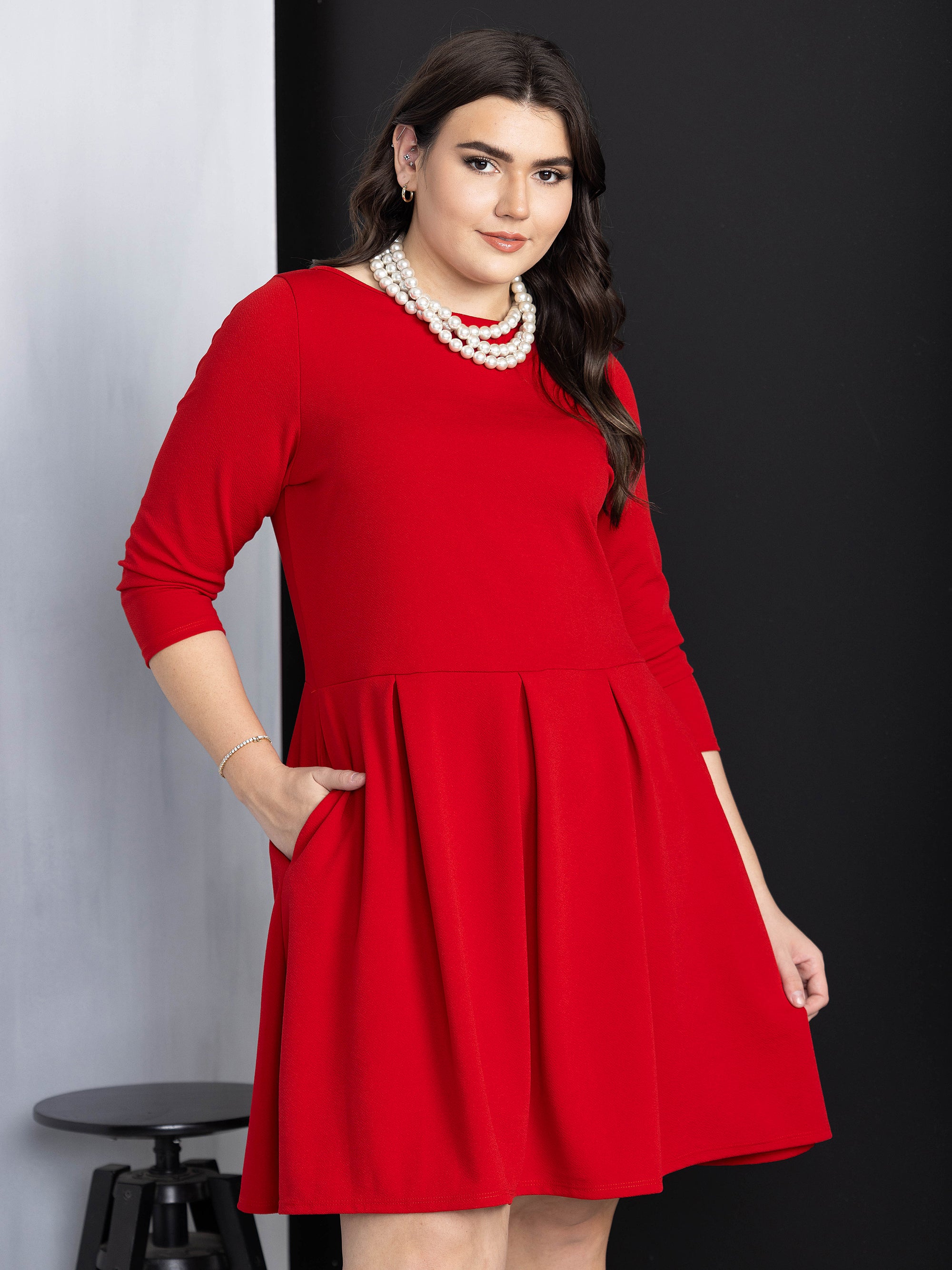 Perfect Fit and Flare Plus Size Pocket Dress
