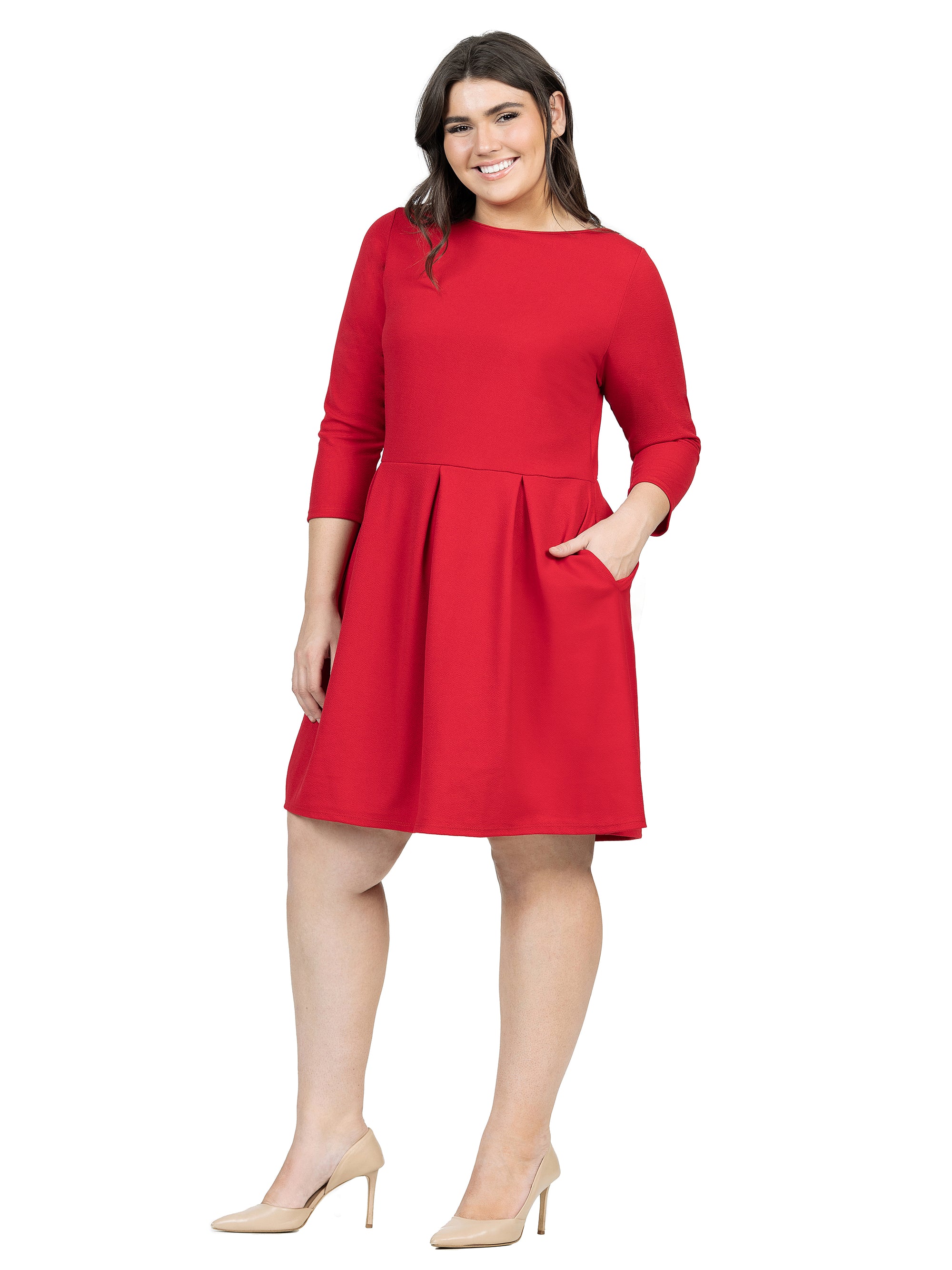 Perfect Fit and Flare Plus Size Pocket Dress