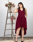 High Low Plus Size Party Dress with Pockets