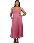 Sleeveless Tank Plus Size Maxi Dress with Pockets