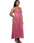 Sleeveless Tank Plus Size Maxi Dress with Pockets