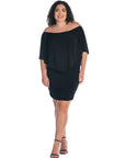 Convertible Bodycon Plus Size Mini Dress Ruffled Sleeve