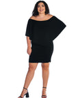 Convertible Bodycon Plus Size Mini Dress Ruffled Sleeve