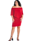 Convertible Bodycon Plus Size Mini Dress Ruffled Sleeve