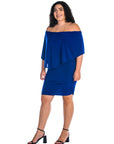 Convertible Bodycon Plus Size Mini Dress Ruffled Sleeve