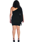 One Shoulder Drape  Bodycon Plus Size Dress