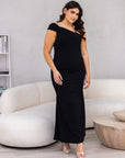 Formal One Shoulder Rouched Mermaid Plus Size Maxi Dress