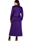 Plus Size Comfortable Collared Wrap Maxi Dress