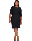 Plus Size Elbow Length Sleeve Shimmer Bodycon Mini Party Dress