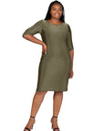 Plus Size Elbow Length Sleeve Shimmer Bodycon Mini Party Dress