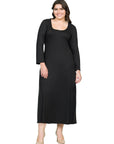 Womens Long Sleeve Plus Size Maxi Dress